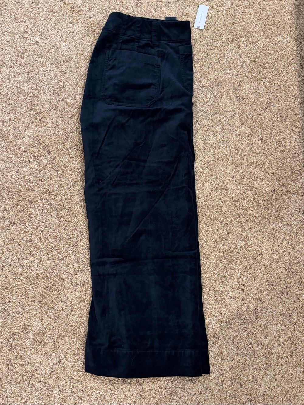Maeve Black velvet Colette pant with Front Patch Pocket